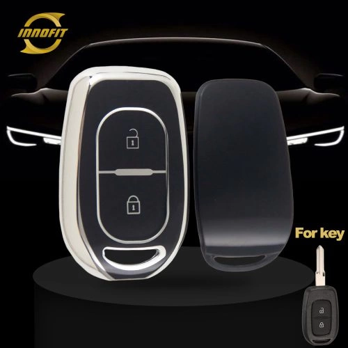 REC2T1-Черный-серебряное-напыление-обложка-автомобильного-ключа-для-Renault