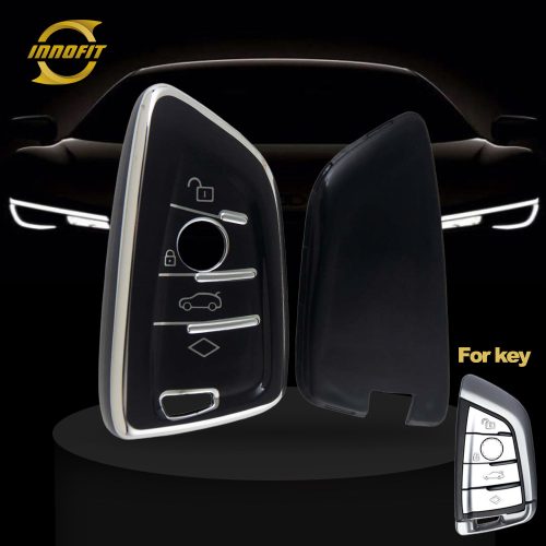 BMB1T1-Black-Silver Plating- Car Key Cover For BMW