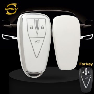 CHC1T1-White-Silver Plating- Car Key Cover For CHANGAN