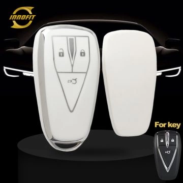CHC1T1-White-Silver Plating- Car Key Cover For CHANGAN