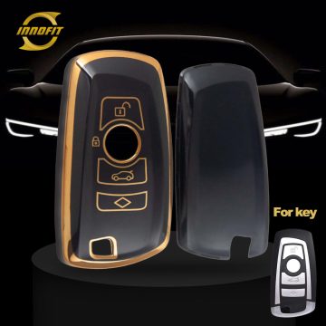 BMC1T1-Black-Gold Plating- Car Key Cover For BMW