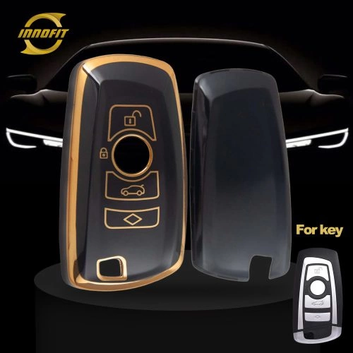 BMC1T1-Black-Gold Plating- Car Key Cover For BMW