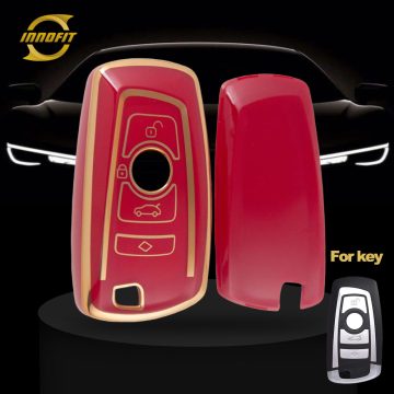 BMC1T1-Red-Gold Plating- Car Key Cover For BMW