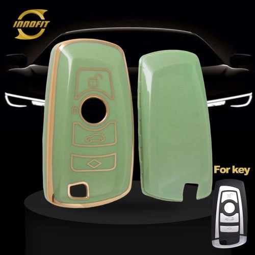 BMC1T1-Green-Gold Plating- Car Key Cover For BMW