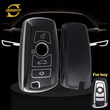 BMC1T1-Black-Silver Plating- Car Key Cover For BMW