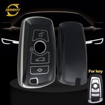 BMC1T1-Black-Silver Plating- Car Key Cover For BMW
