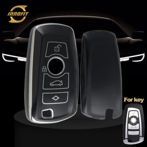 BMC1T1-Black-Silver Plating- Car Key Cover For BMW