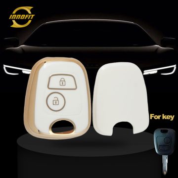 PUF2T1-White-Gold Plating- Car Key Cover For Peugeot Citroen