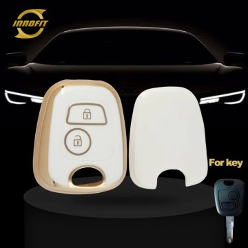 PUF2T1-White-Gold Plating- Car Key Cover For Peugeot Citroen