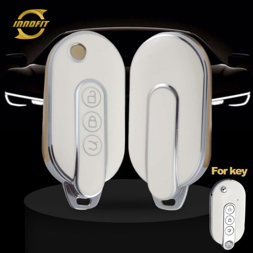 WUF1T1-White-Silver Plating- Car Key Cover For Wuling
