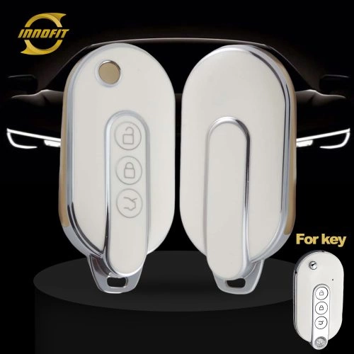 WUF1T1-White-Silver Plating- Car Key Cover For Wuling