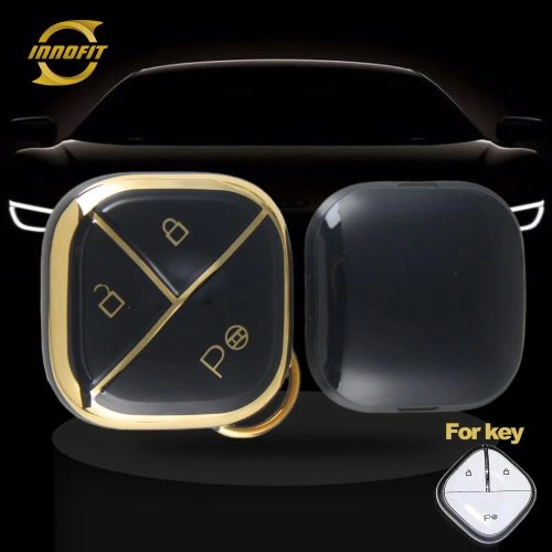 WUG1T1-Black-Gold Plating- Car Key Cover For Wuling