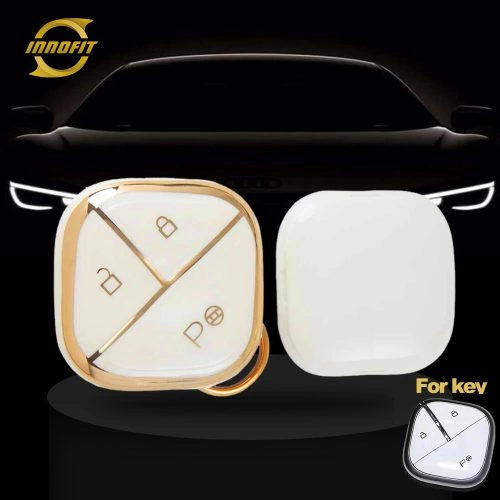 WUG1T1-White-Gold Plating- Car Key Cover For Wuling