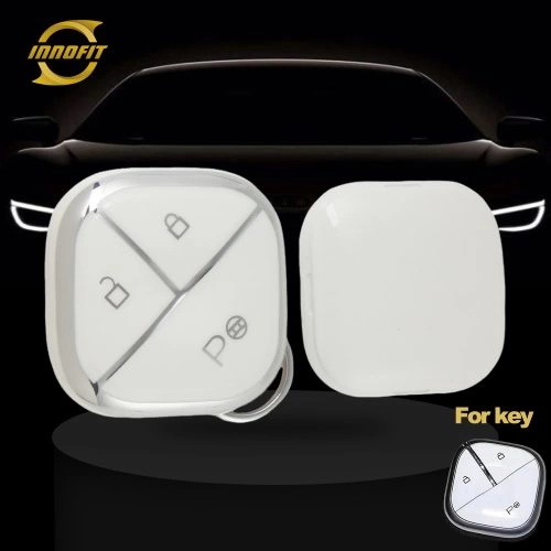 WUG1T1-White-Silver Plating- Car Key Cover For Wuling