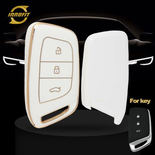BAC1T1-White-Gold Plating- Car Key Cover For BAOJUN