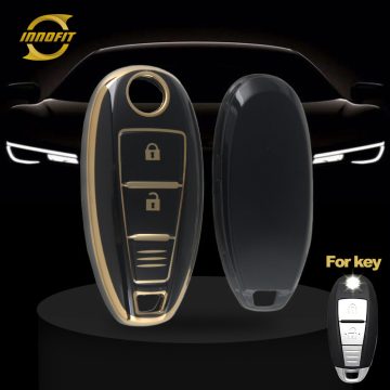 SUA1T1-Black-Gold Plating- Car Key Cover For Suzuki