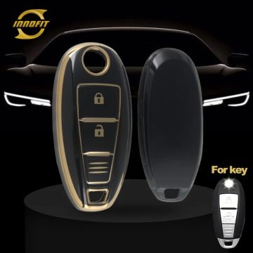 SUA1T1-Black-Gold Plating- Car Key Cover For Suzuki