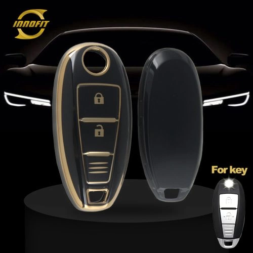 SUA1T1-Black-Gold Plating- Car Key Cover For Suzuki