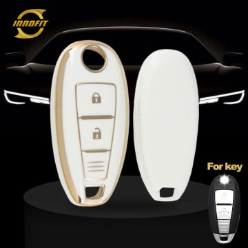SUA1T1-White-Gold Plating- Car Key Cover For Suzuki
