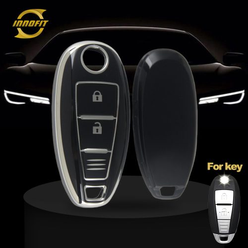SUA1T1-Black-Silver Plating- Car Key Cover For Suzuki