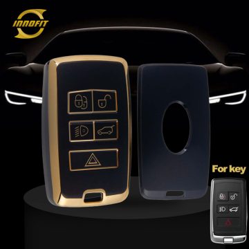 LAB1T1-Black-Gold Plating- Car Key Cover For Landrover Jaguar
