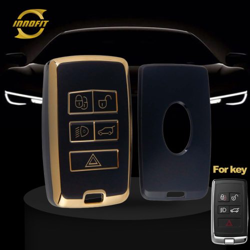 LAB1T1-Black-Gold Plating- Car Key Cover For Landrover Jaguar