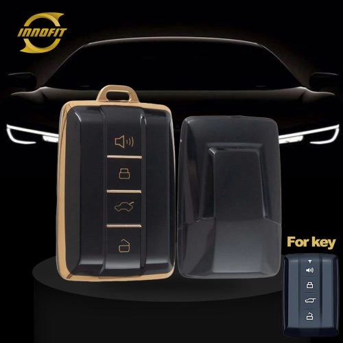 GRD1T1-Black-Gold Plating- Car Key Cover For Great Wall Motor