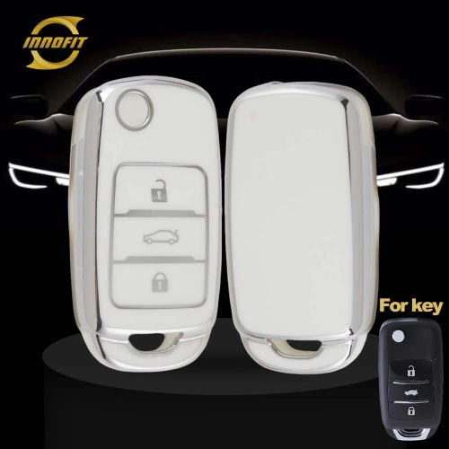 CHB1T1-White-Silver Plating- Car Key Cover For CHANGAN