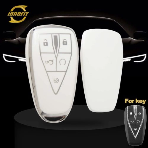 CHC3T1-White-Silver Plating- Car Key Cover For CHANGAN