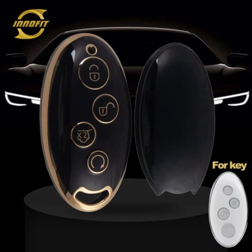 BYB1T1-Black-Gold Plating- Car Key Cover For BYD