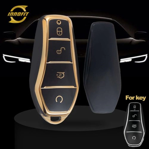 BYD1T1-Black-Gold Plating- Car Key Cover For BYD