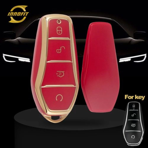 BYD1T1-Red-Gold Plating- Car Key Cover For BYD