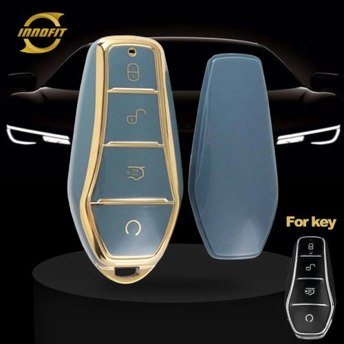 BYD1T1-Granny Grey-Gold Plating- Car Key Cover For BYD