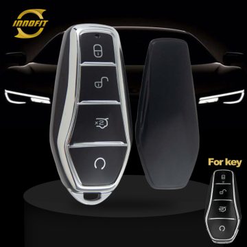 BYD1T1-Schwarz-Silberbeschichtung- Autoschlüsselabdeckung für BYD