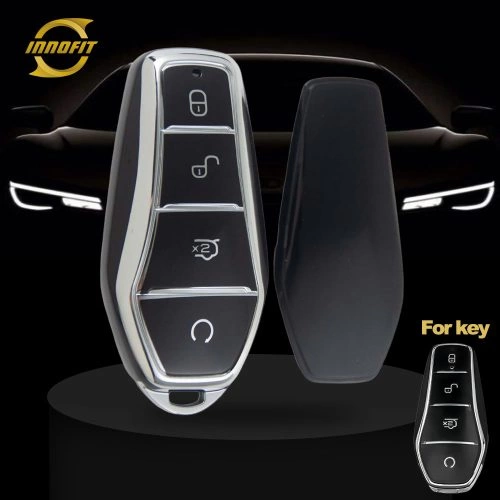 BYD1T1-Black-Silver Plating- Car Key Cover For BYD