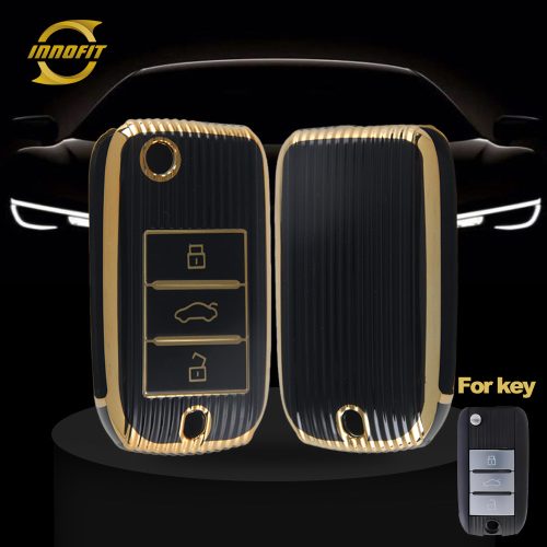 ROC1T1-Black-Gold Plating- Car Key Cover For Roewe Morris Garages