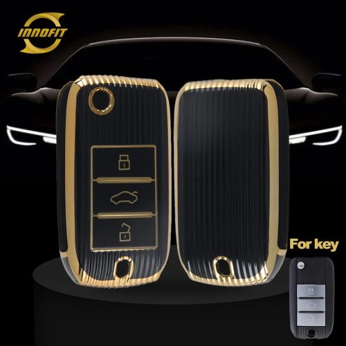 ROC1T1-Nero-Placcatura oro- Coprichiave per auto per garage Roewe Morris