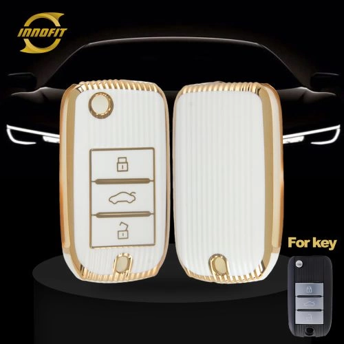ROC1T1-White-Gold Plating- Car Key Cover For Roewe Morris Garages