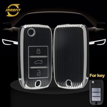 ROC1T1-Black-Silver Plating- Car Key Cover For Roewe Morris Garages