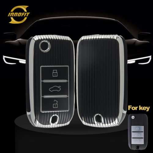 ROC1T1-Black-Silver Plating- Car Key Cover For Roewe Morris Garages