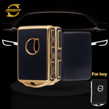 VLA1T1-Black-Gold Plating- Car Key Cover For Volvo