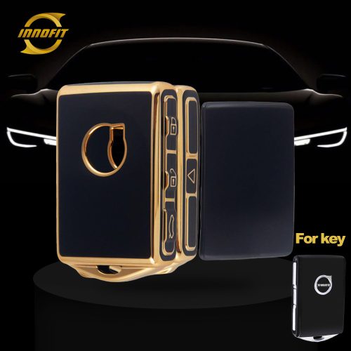 VLA1T1-Black-Gold Plating- Car Key Cover For Volvo