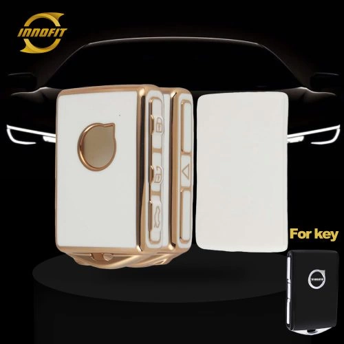 VLA1T1-White-Gold Plating- Car Key Cover For Volvo