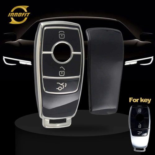 MEB1T1-Black-Silver Plating- Car Key Cover For Mercedes-Benz