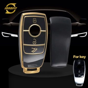 MEB1T1-Black-Gold Plating- Car Key Cover For Mercedes-Benz