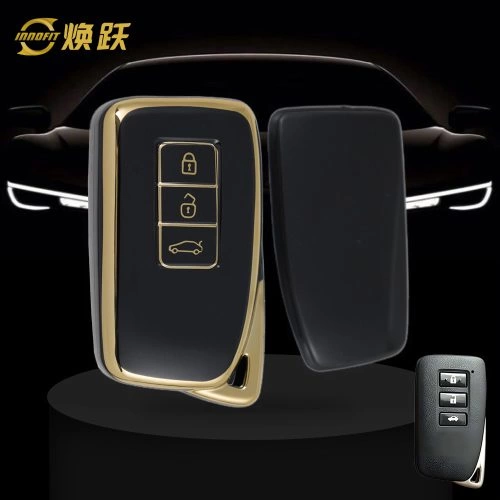 LEA1T1-Black-Gold Plating- Car Key Cover For Lexus