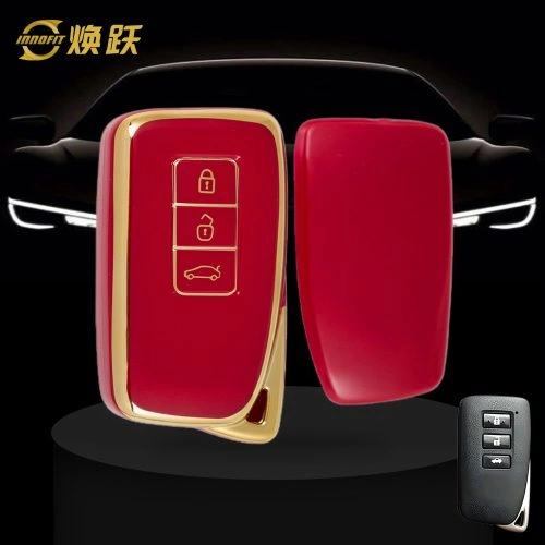 LEA1T1-Red-Gold Plating- Car Key Cover For Lexus