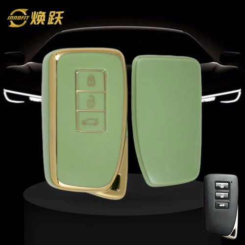 LEA1T1-Green-Gold Plating- Car Key Cover For Lexus