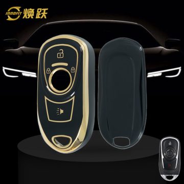 BUA1T1-Black-Gold Plating- Car Key Cover For Buick