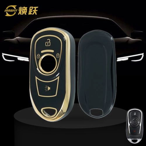 BUA1T1-Black-Gold Plating- Car Key Cover For Buick